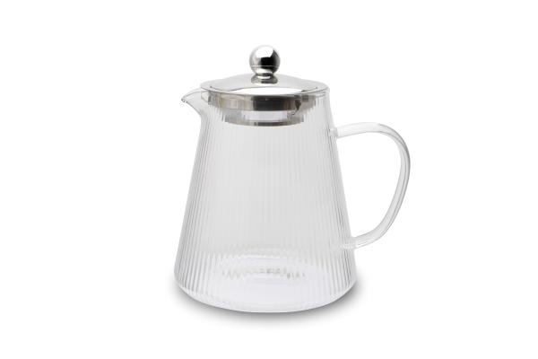 Karl Weis Premium gerilde glazen theepot met RVS filter- 1,2 Liter