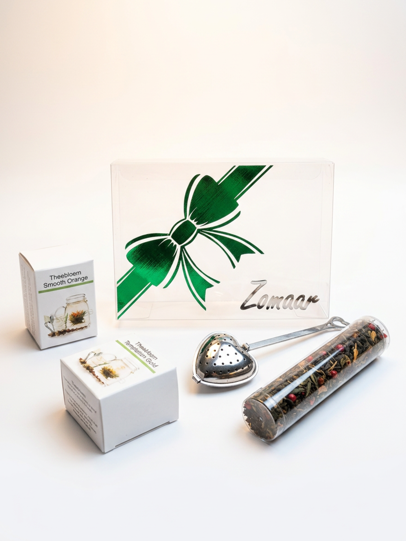 Luxe Geschenkdoosje met Theefilter, Losse Thee en Theebloemen