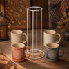 Thee/Koffiebekers Met Oosters Design In Stapelrek - Set van 4