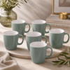 Koffiekopjes Mintgroen 18 cl- Luxe Keramiek-Set van 6