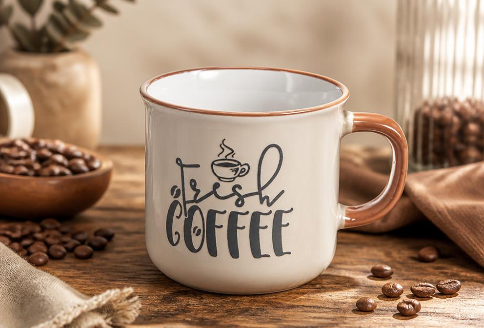 Koffiekopjes met Spreuk 285 ml (Set van 4) - Pasteltinten