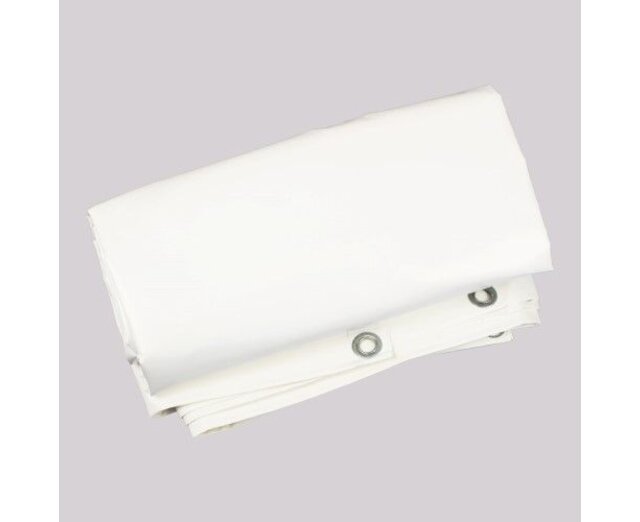 Brandvertragend afdekzeil 4x6m PVC 650 gr/m² NVO norm M2/DIN4102-B1 - Wit