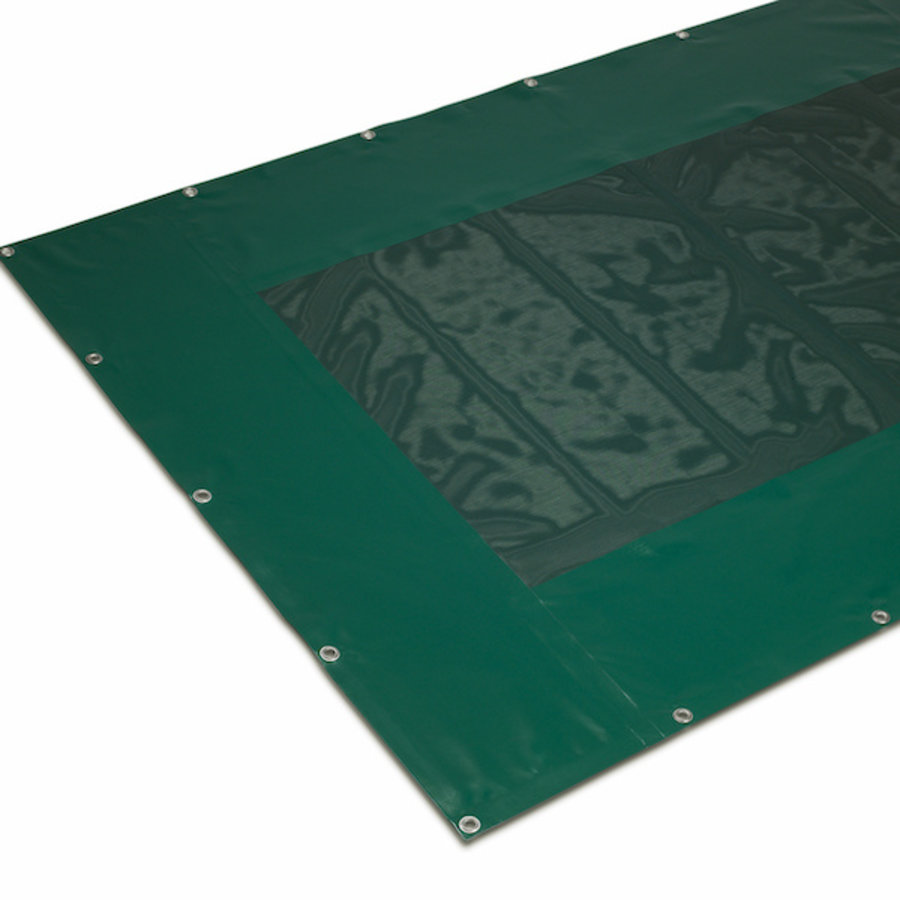 Combination tarp center piece PVC mesh 340 around strip of PVC 620