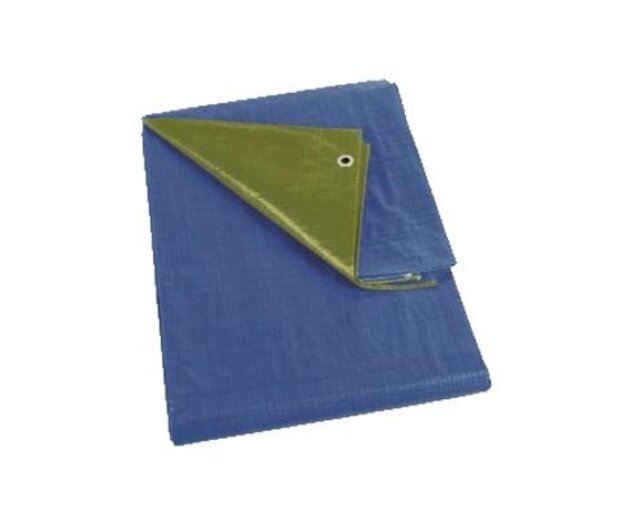 Tarp 10x15m 'Extra' PE 250 gr/m² - Green (bottom Blue)