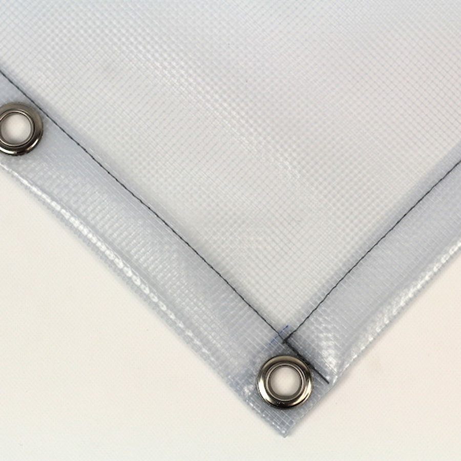 Transparant dekzeil PVC 550 gr/m² met ruitjes