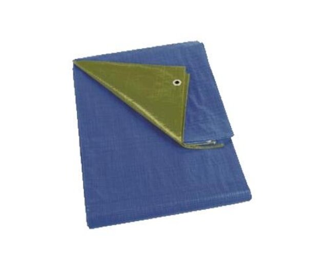 Tarp 6x8 'Medium' PE 150 gr/m² - Green (bottom Blue)