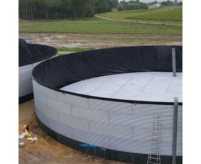 Drijfzeil PE noppenfolie 540 micron voor watersilo op maat gemaakt