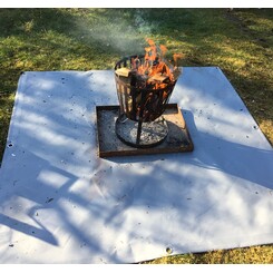 Firepit coaster with eyelets