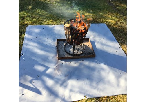 Firepit coaster with eyelets