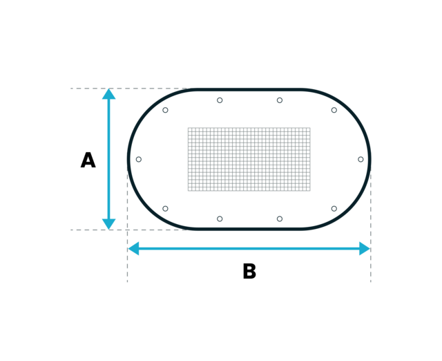 Combinatiezeil PVC gaas 320 met rand PVC 620 - Ovaal