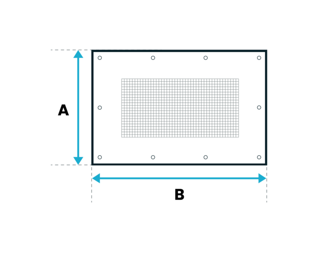 Combinatiezeil PVC gaas 320 met rand PVC 620 - Rechthoek