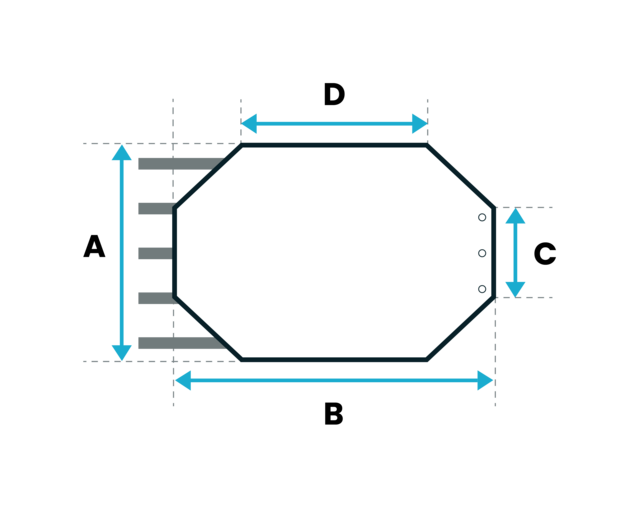 Zomerzeil (rechthoek met schuine hoeken)