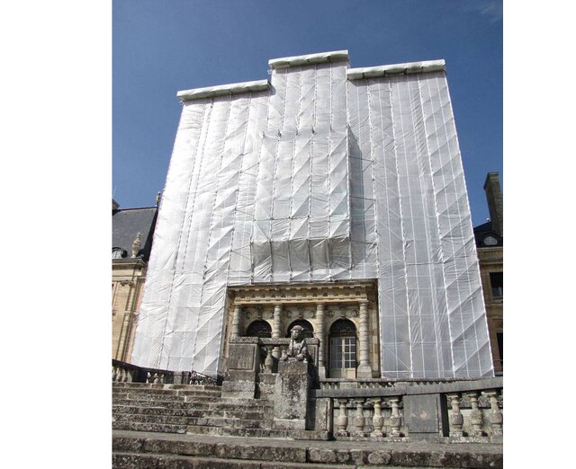 Scaffolding net 90% wind reduction - Flame Retardant 3,07m x 50m - White