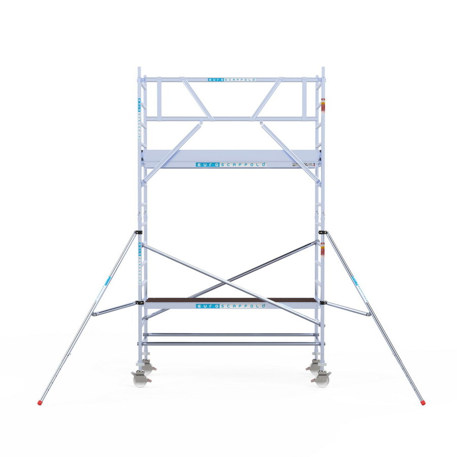 Euroscaffold Rolsteiger Original  90x250 5,2m werkhoogte carbon vloer tegen de gevel