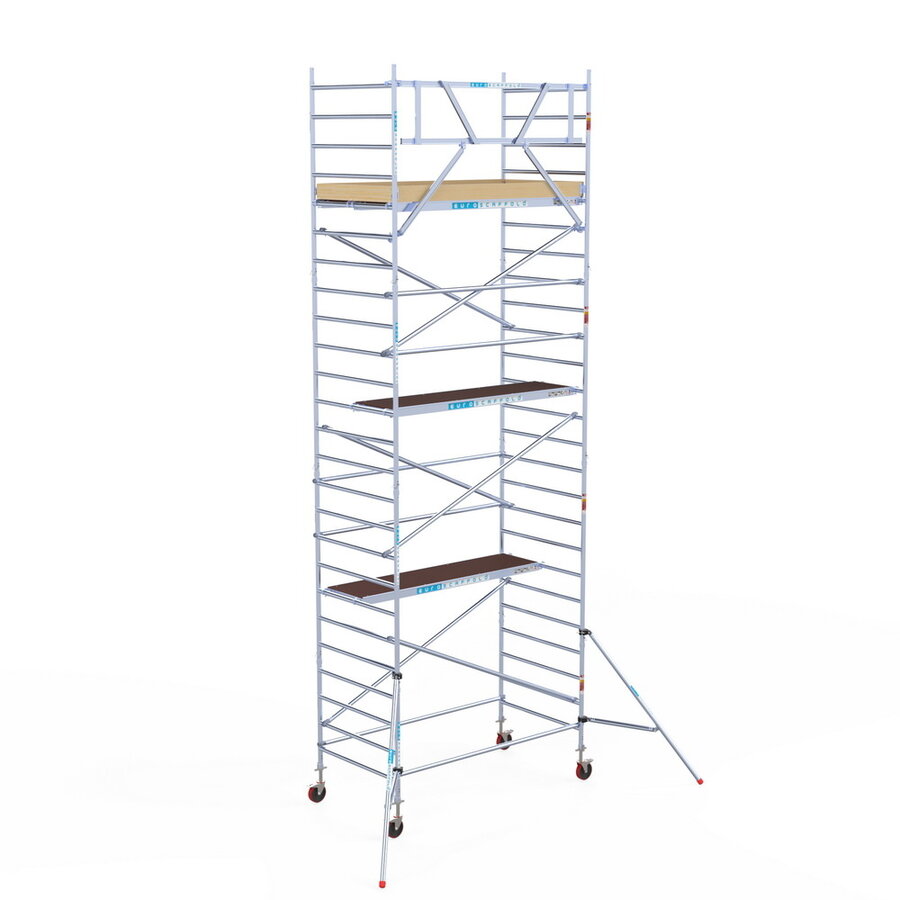 Euroscaffold Rolsteiger Basic 135x250 8,2m werkhoogte tegen de gevel