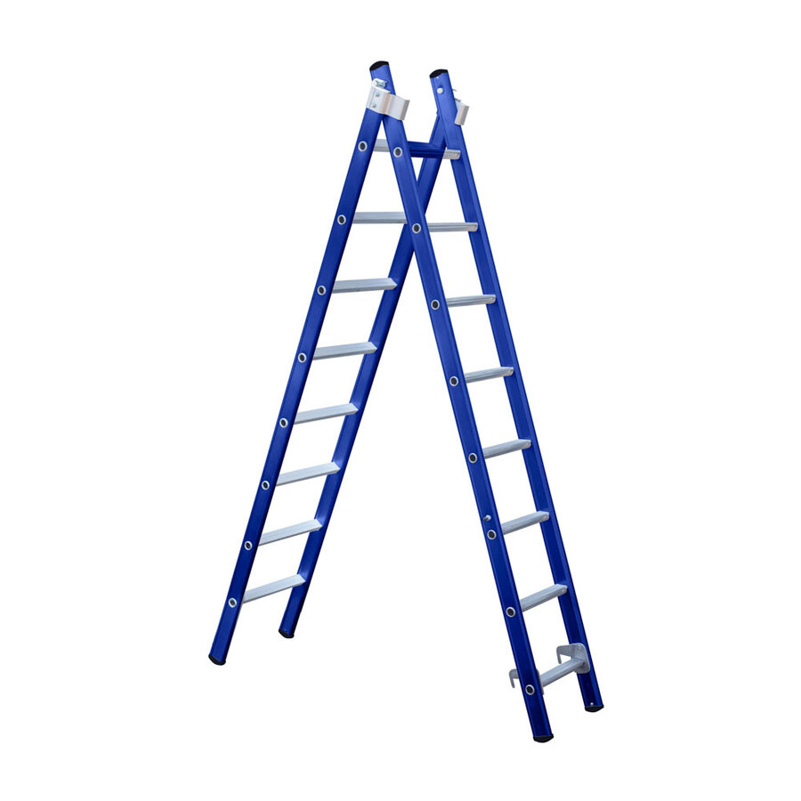 Eurostairs Eurostairs Reform ladder dubbel recht 2x8 sporten BLAUW