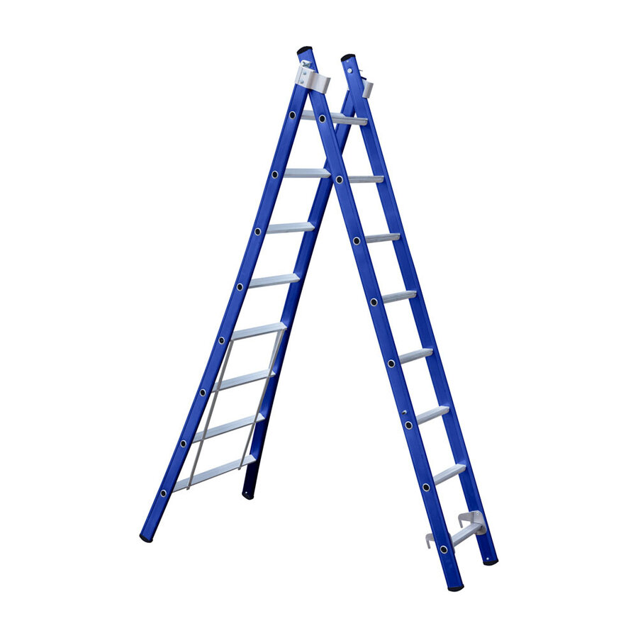 Eurostairs Eurostairs Reform ladder dubbel uitgebogen 2x8 sporten BLAUW