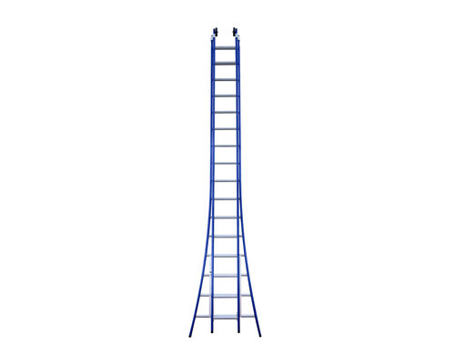 Eurostairs Eurostairs opsteek ladder dubbel uitgebogen 2x16 BLAUW + gevelrollen