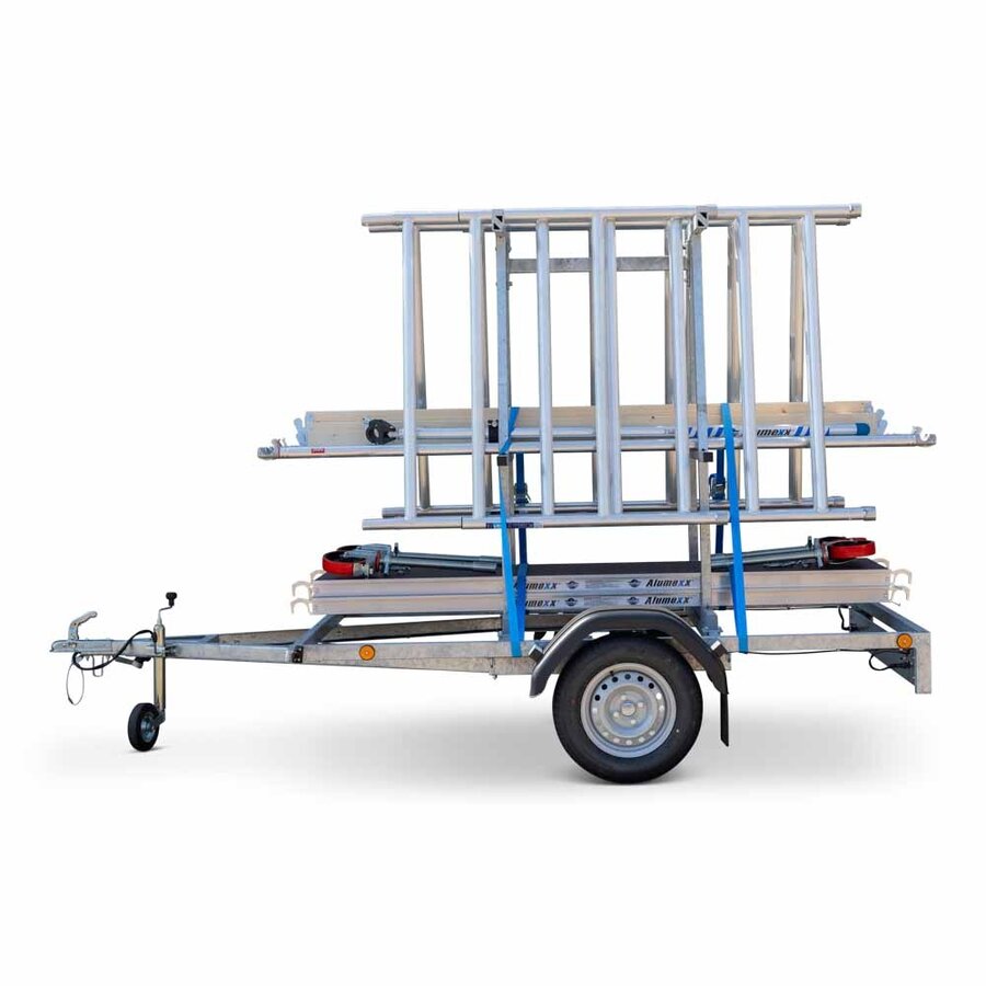 Alumexx Basic Steigeraanhanger 250 Open + Alumexx Rolsteiger Alumexx Budget 135x250 6,2m werkhoogte