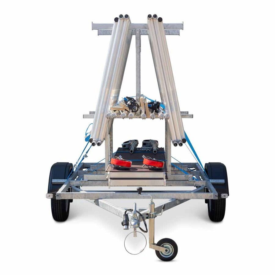 Alumexx Basic Steigeraanhanger 250 Open + Alumexx Rolsteiger Alumexx Budget 135x250 6,2m werkhoogte