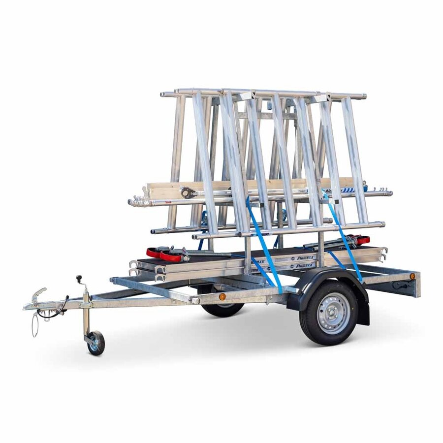 Alumexx Basic Steigeraanhanger 250 Open + Alumexx Rolsteiger Alumexx Budget 135x250 6,2m werkhoogte