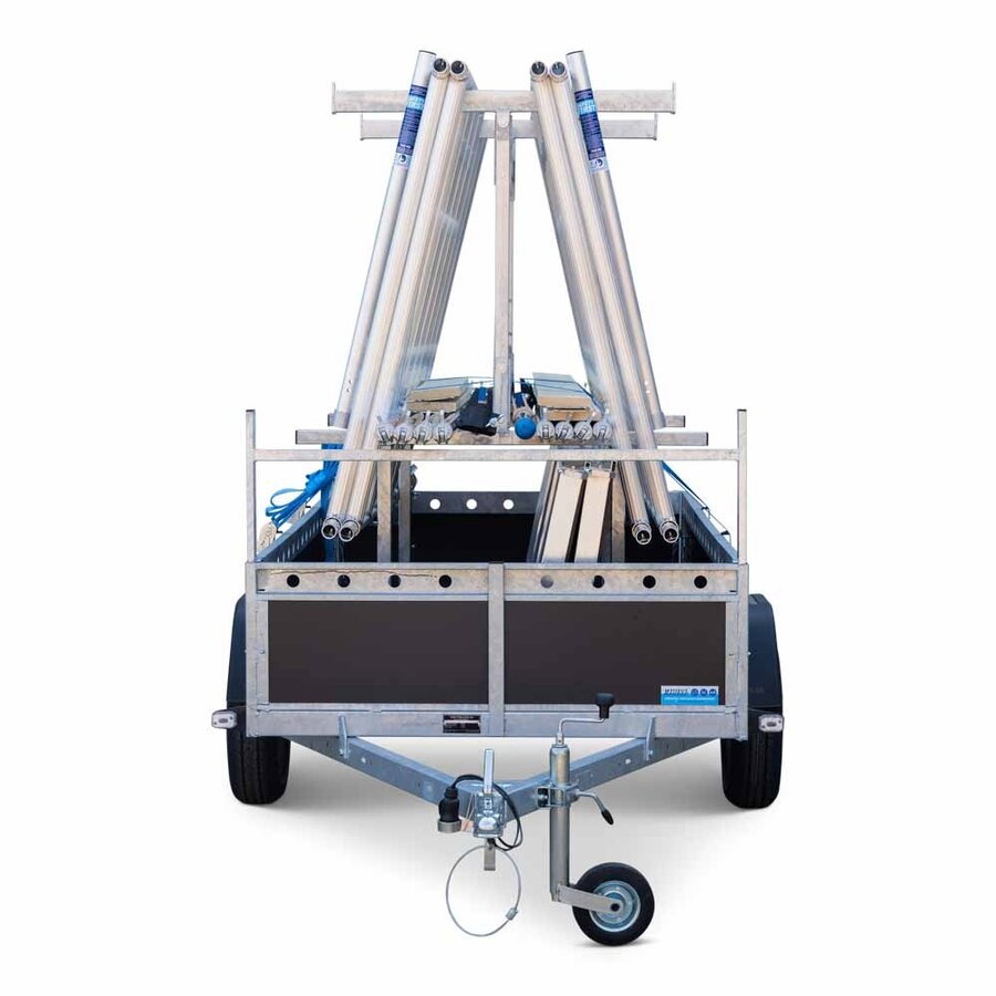 Alumexx VDM Bakwagen met Basic Steigerbok + Alumexx Rolsteiger Budget 135x250 6,2 werkhoogte