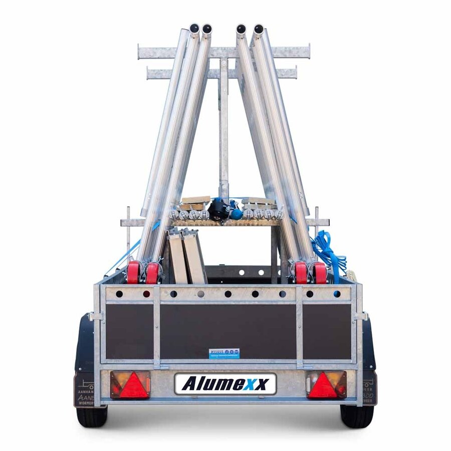 Alumexx VDM Bakwagen met Basic Steigerbok + Alumexx Rolsteiger Budget 135x250 6,2 werkhoogte