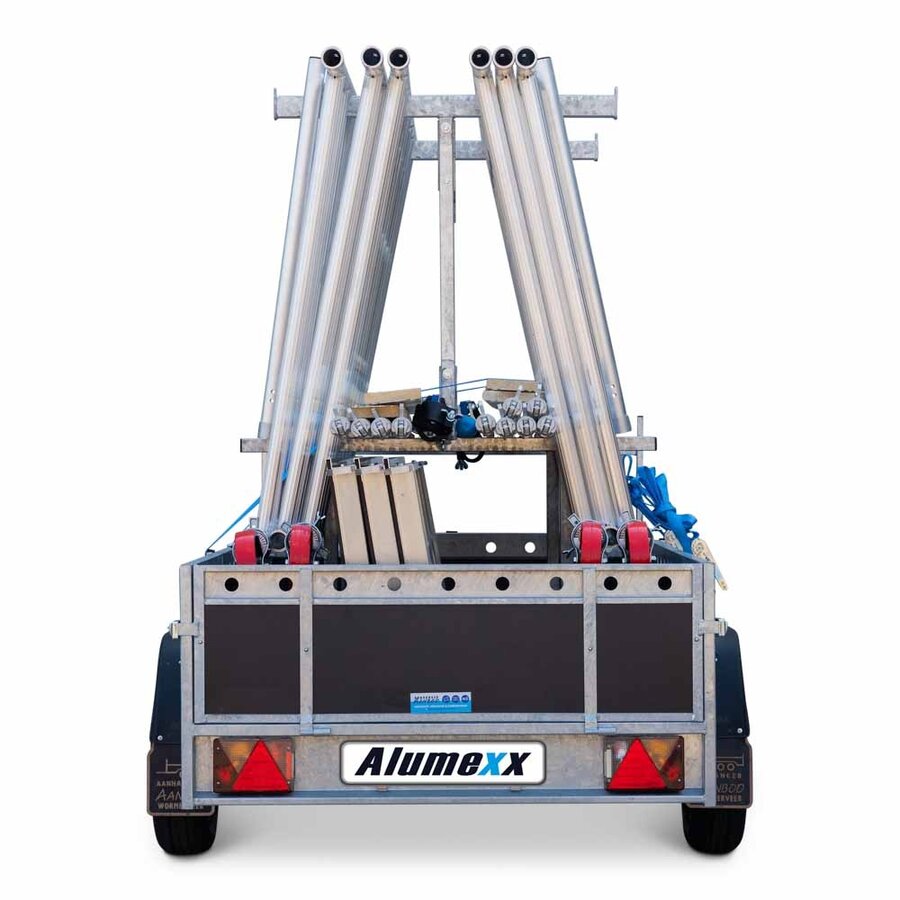 Alumexx VDM Bakwagen met Basic Steigerbok + Alumexx Rolsteiger Budget 135x250 8,2 werkhoogte