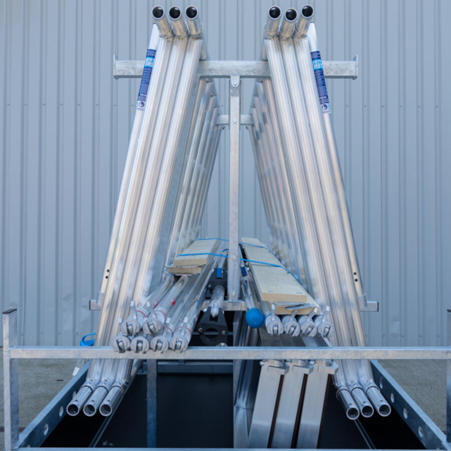 Alumexx VDM Bakwagen met Basic Steigerbok + Alumexx Rolsteiger Budget 135x250 8,2 werkhoogte