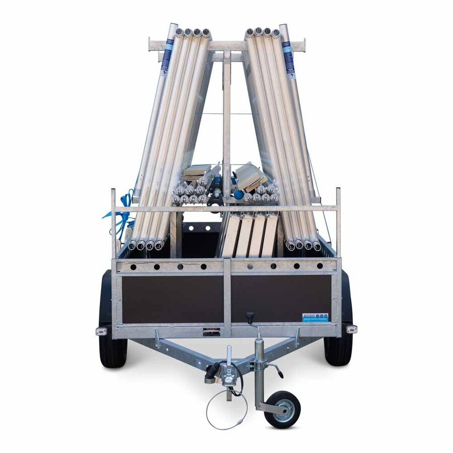 Alumexx VDM Bakwagen met Basic Steigerbok + Alumexx Rolsteiger Budget 135x250 10,2 werkhoogte