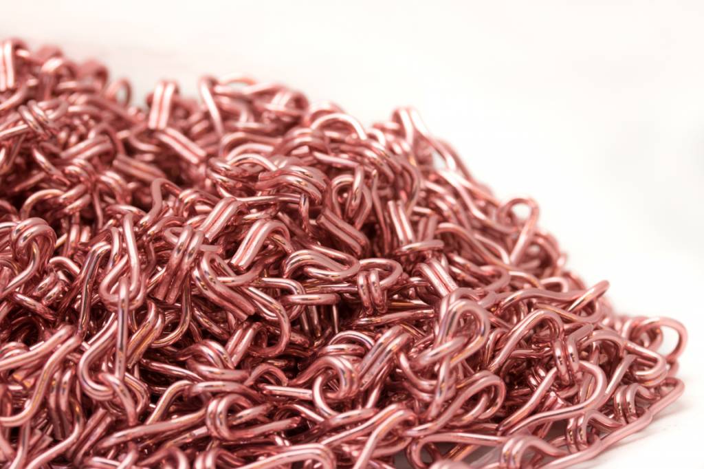 Liso® Aluminium kettinggordijn Aluminium ketting voor Liso® kettinggordijn – Roze / koper | 50 meter
