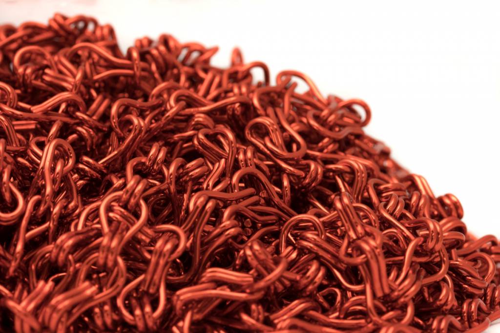 Liso® Aluminium kettinggordijn Aluminium ketting voor Liso® kettinggordijn – Rood | 50 meter