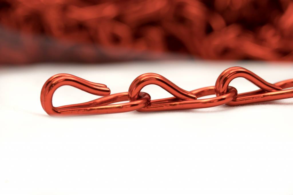 Liso® Aluminium kettinggordijn Aluminium ketting voor Liso® kettinggordijn – Rood | 50 meter