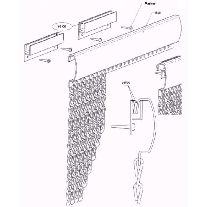 Liso® Aluminium kettinggordijn Kettinggordijn Goud Liso® Aluminium Vliegengordijn | Op maat gemaakt