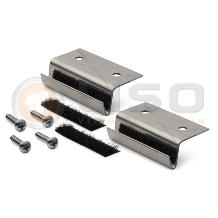 Liso ® Plafondsteuntjes RVS voor brede Liso® rails : set van 2