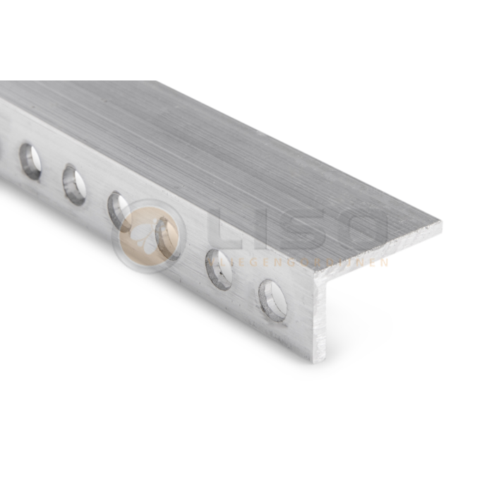 Liso® Originele smalle Liso® P100 aluminium ophangrail voor hulzengordijnen – blank aluminium