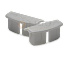 Liso® Eind- en afwerkdopjes (zilver) voor Luxe Liso® ophangrail – set van 2