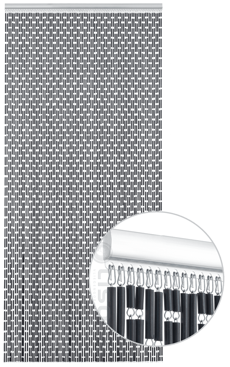 Liso ® Vliegengordijn Liso ® Hulzengordijn RAL 9005 Gitzwart | Kant en Klaar 100 x 232 cm