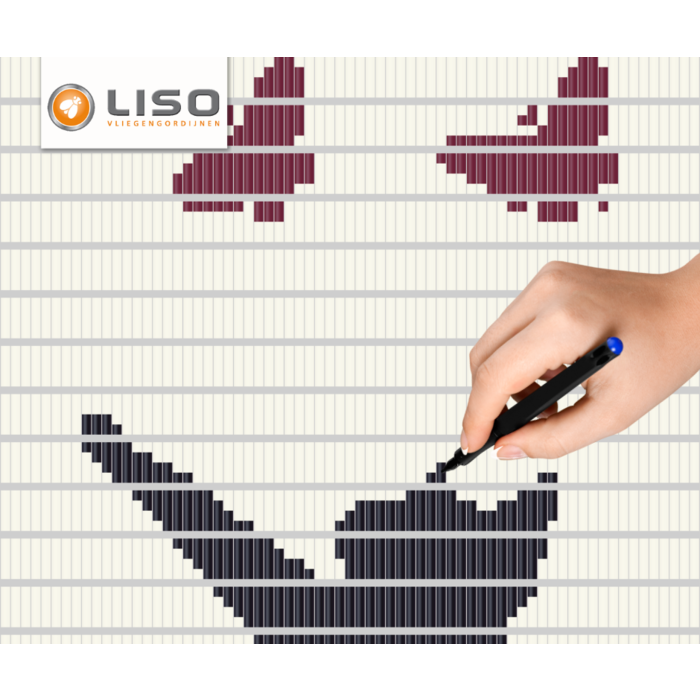 Liso ® Vliegengordijn met eigen ontwerp - Doe-het-zelf pakket. Prijs per / m²