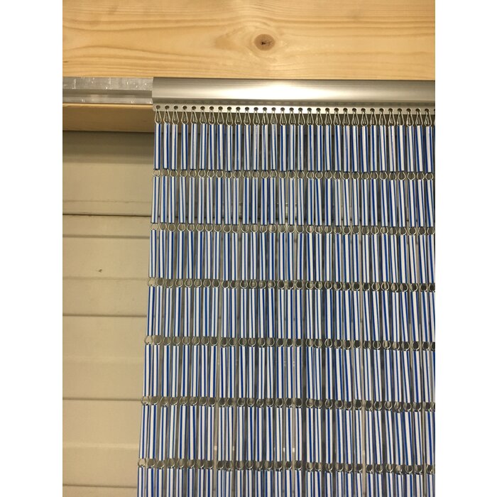 Liso ® Vliegengordijn Blauw gestreept recht - kant en klaar 92 x 209