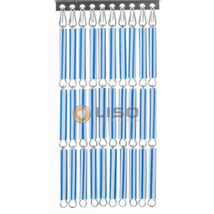 Liso ® Vliegengordijn Blauw gestreept recht - kant en klaar 92 x 209