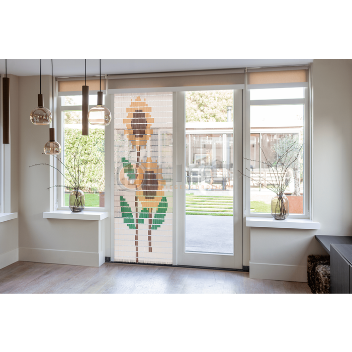 Liso ® Vliegengordijn Liso ® Hulzengordijn met Zonnebloemen | Op maat gemaakt
