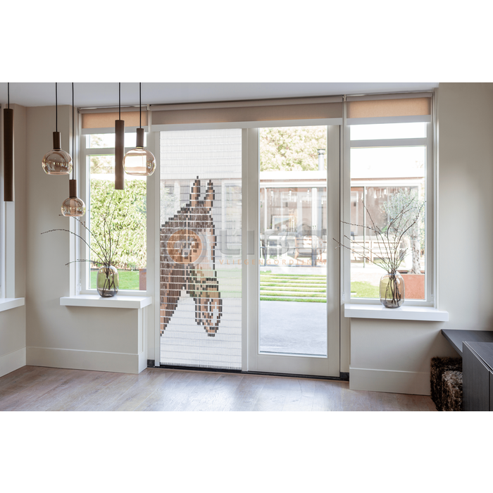 Liso ® Vliegengordijn Liso ® Hulzengordijn met Paard met halster | Op maat gemaakt