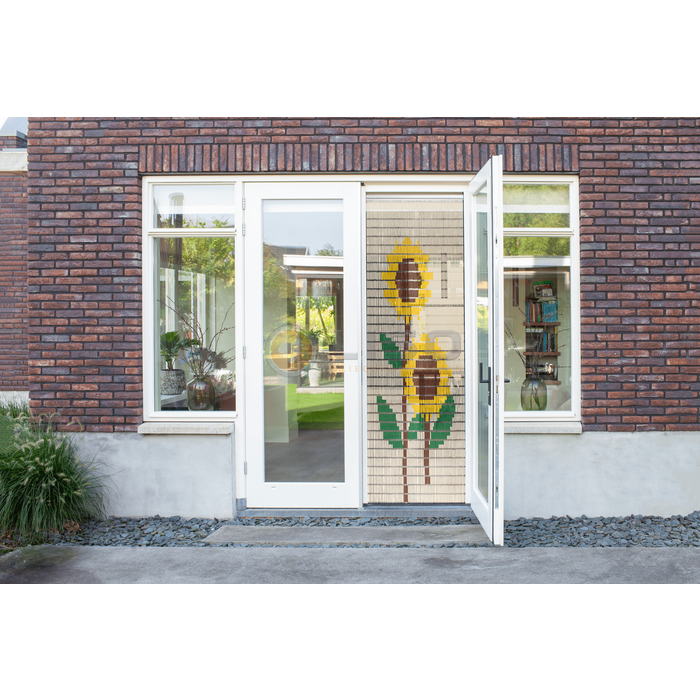 Liso ® Vliegengordijn Liso ® Hulzengordijn met Zonnebloemen | Doe-het-zelf pakket