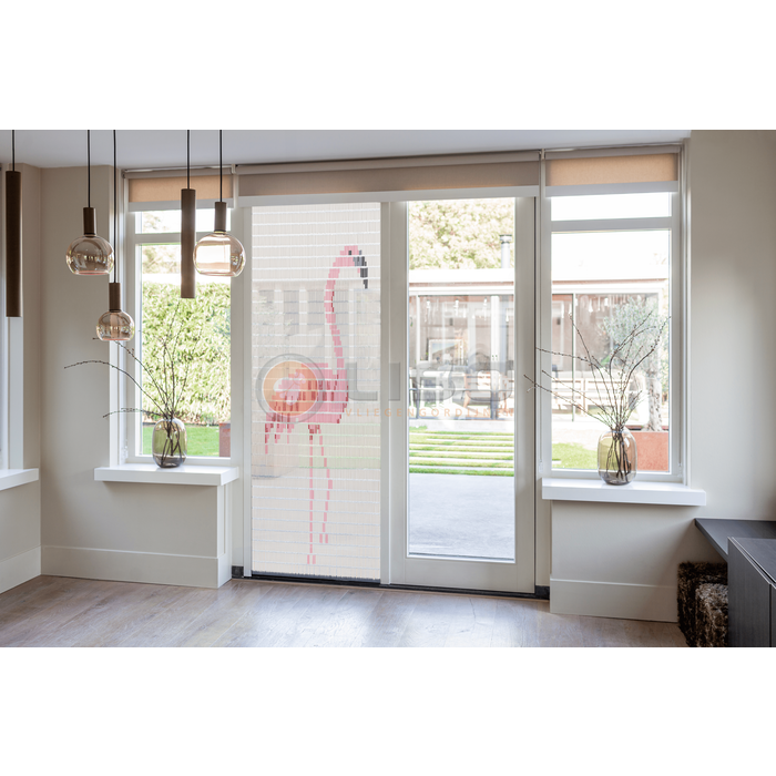 Liso ® Vliegengordijn Liso ® Hulzengordijn met Flamingo | Doe-het-zelf pakket