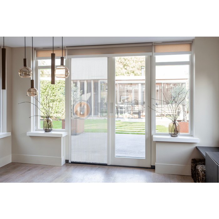Liso® Aluminium kettinggordijn Aluminium Kettinggordijn Zilver Satin – Liso® Vliegengordijn | Op maat gemaakt
