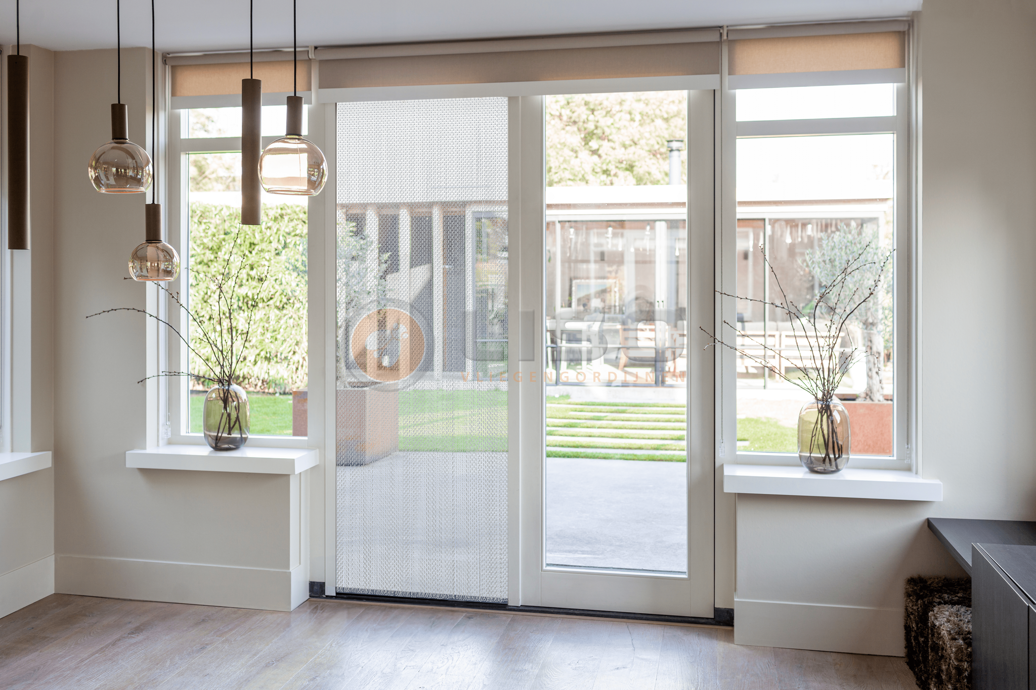 Liso® Aluminium kettinggordijn Extra dicht Kettinggordijn Zilver Liso® Aluminium Vliegengordijn | Op maat gemaakt