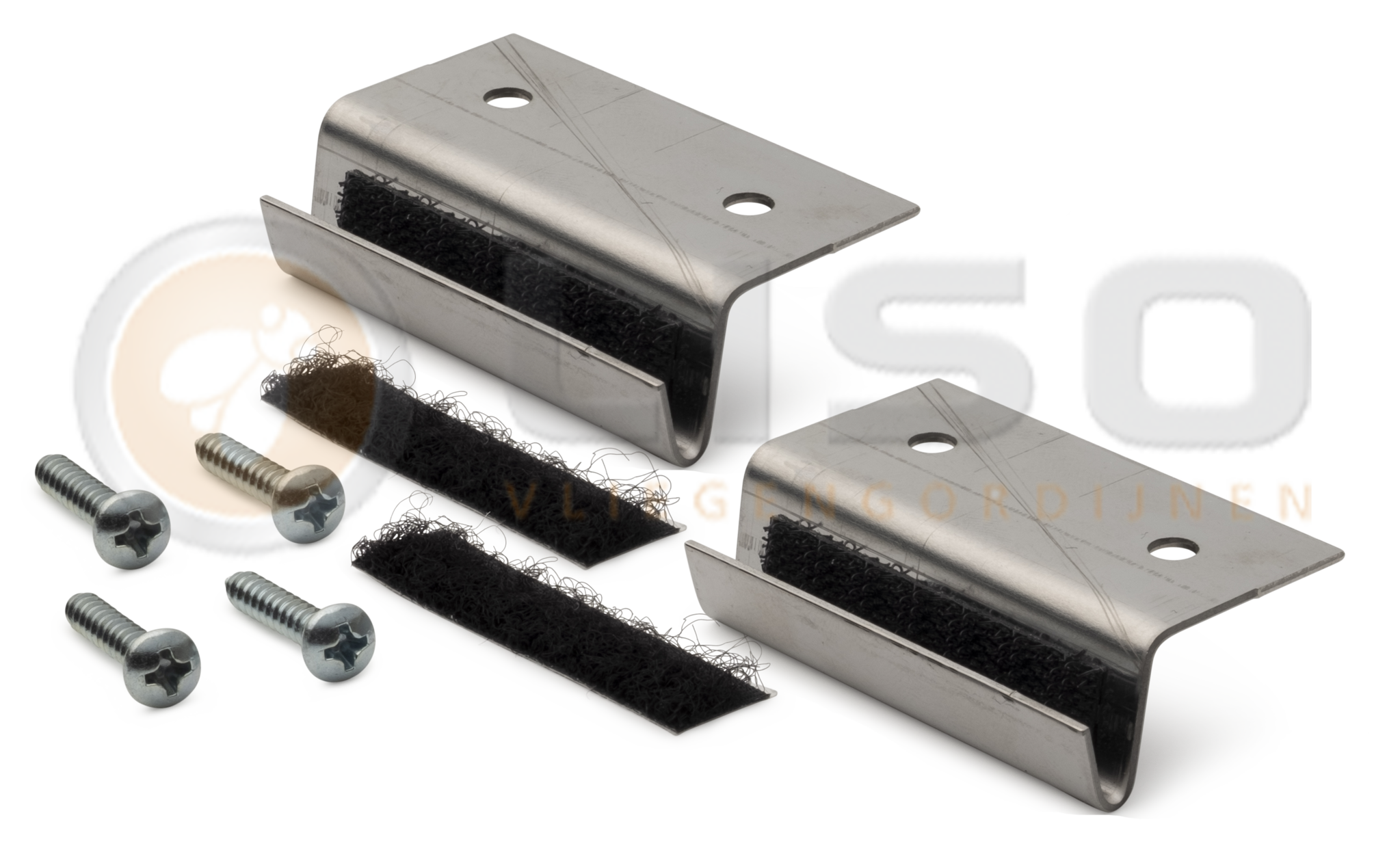 Liso® Aluminium kettinggordijn Extra dicht Kettinggordijn Zilver Liso® Aluminium Vliegengordijn | Op maat gemaakt