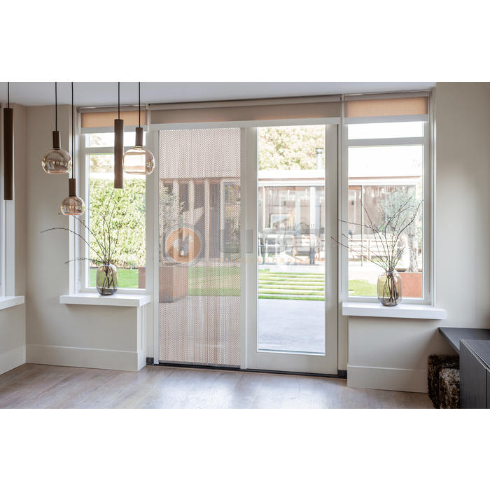 Liso® Aluminium kettinggordijn Extra dicht Kettinggordijn Bruin/brons Liso® Aluminium Vliegengordijn | Op maat gemaakt