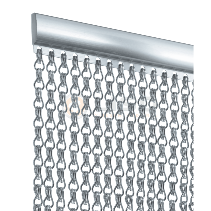 Liso® Aluminium kettinggordijn Kettinggordijn | Vliegengordijn kant en klaar 100x260 cm Zilver Satin